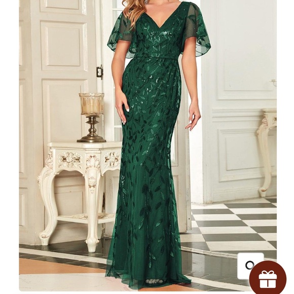 Ever Pretty Dark Green Maxi Dress - Picture 1 of 5